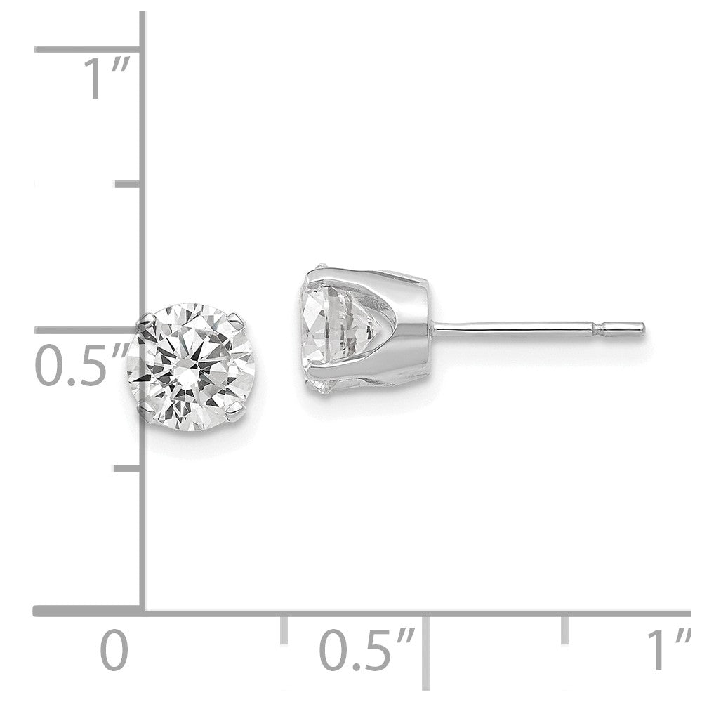 14K Weißgold Ohrstecker mit Zirkonia, 5,75 mm