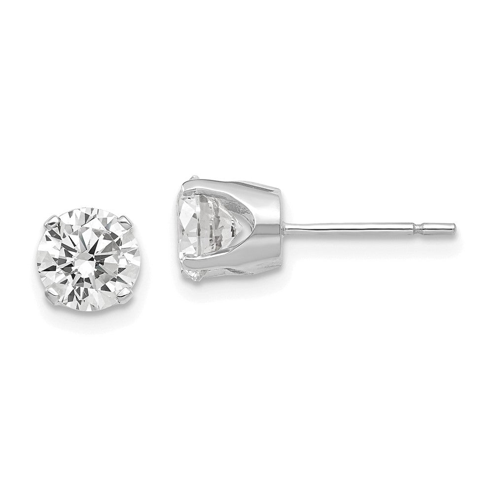 14K Weißgold Ohrstecker mit Zirkonia, 5,75 mm