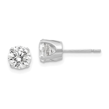 14K Weißgold Ohrstecker mit Zirkonia, 5,75 mm