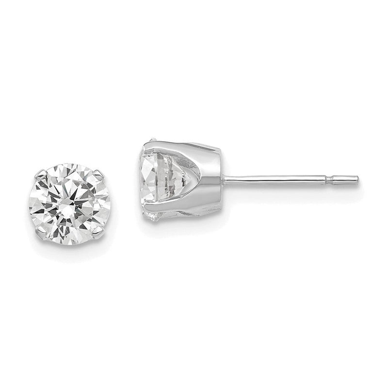 14K Weißgold Ohrstecker mit Zirkonia, 5,75 mm