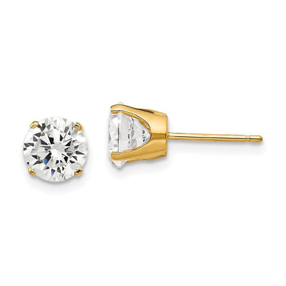 14K Gelbgold Ohrstecker mit Zirkonia, 6,5 mm