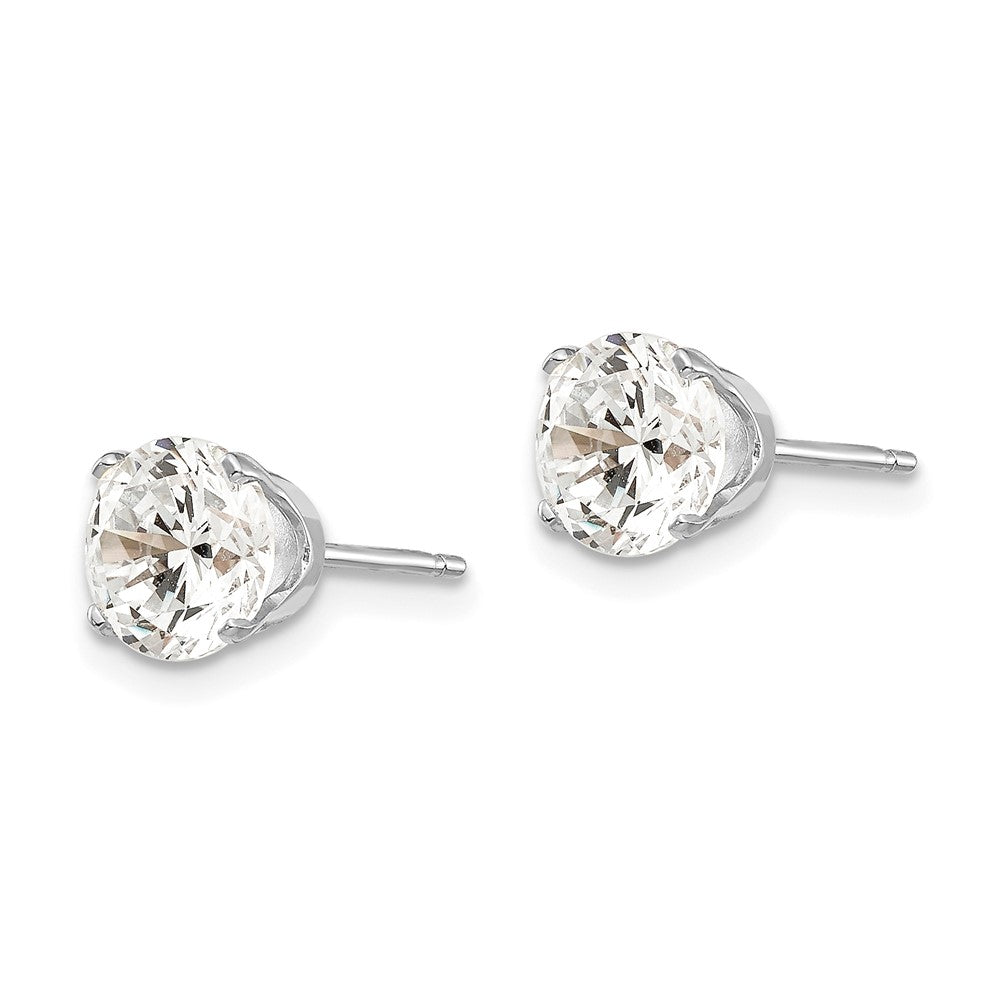 14K Weißgold Ohrstecker mit Zirkonia, 6,5 mm
