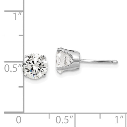 14K Weißgold Ohrstecker mit Zirkonia, 6,5 mm