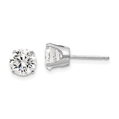 14K Weißgold Ohrstecker mit Zirkonia, 6,5 mm