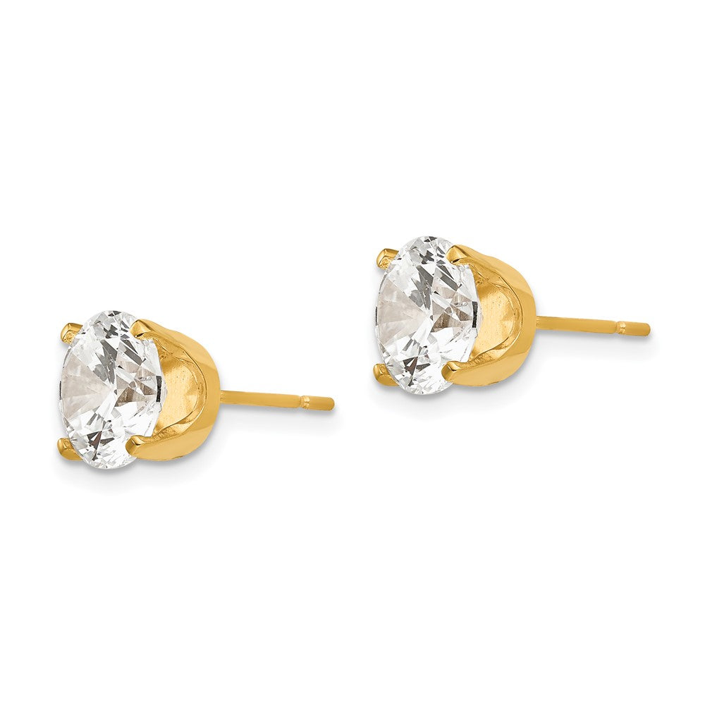 14K Gelbgold Ohrstecker mit Zirkonia, 8 mm