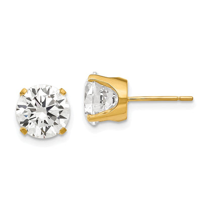 14K Gelbgold Ohrstecker mit Zirkonia, 8 mm