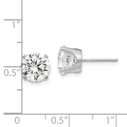 14K Weißgold Ohrstecker mit Zirkonia, 8 mm