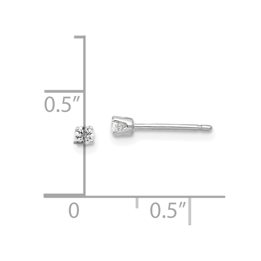 14K Weißgold 2.25mm Zirkonia Ohrstecker