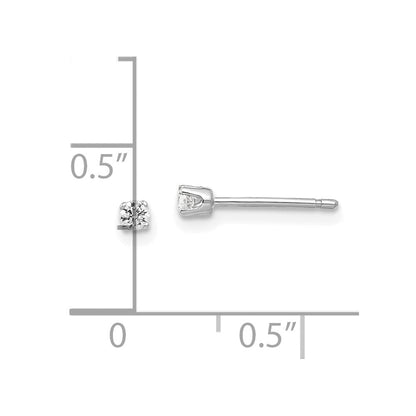 14K Weißgold 2.25mm Zirkonia Ohrstecker