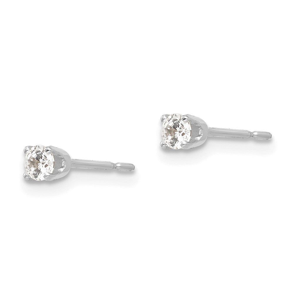 14K Weißgold 2.75mm Zirkonia Ohrstecker