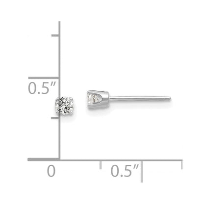 14K Weißgold 2.75mm Zirkonia Ohrstecker