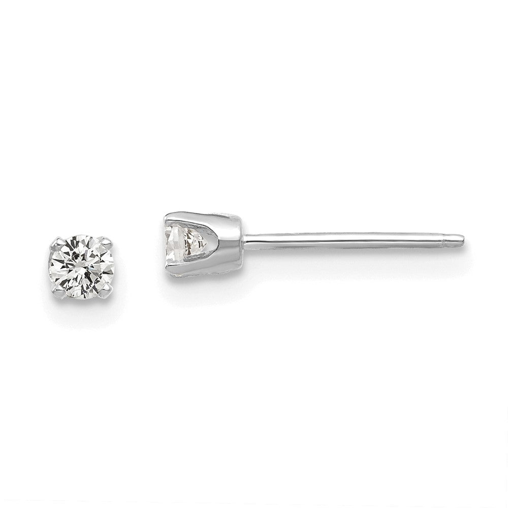 14K Weißgold 2.75mm Zirkonia Ohrstecker