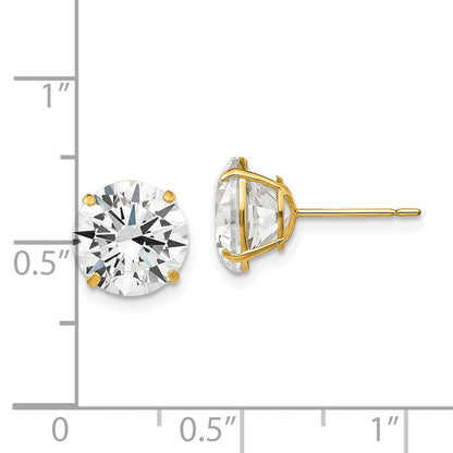 14K Gelbgold 9mm Rund Zirkonia Ohrstecker