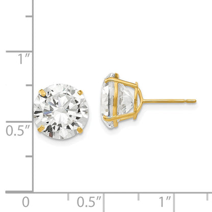 14K Gelbgold 10mm Rund Zirkonia Ohrstecker