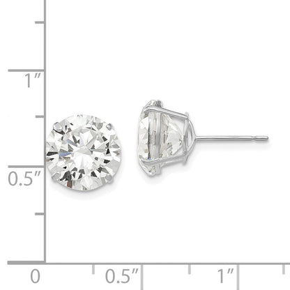 14K Weißgold 10mm Rund Zirkonia Ohrstecker