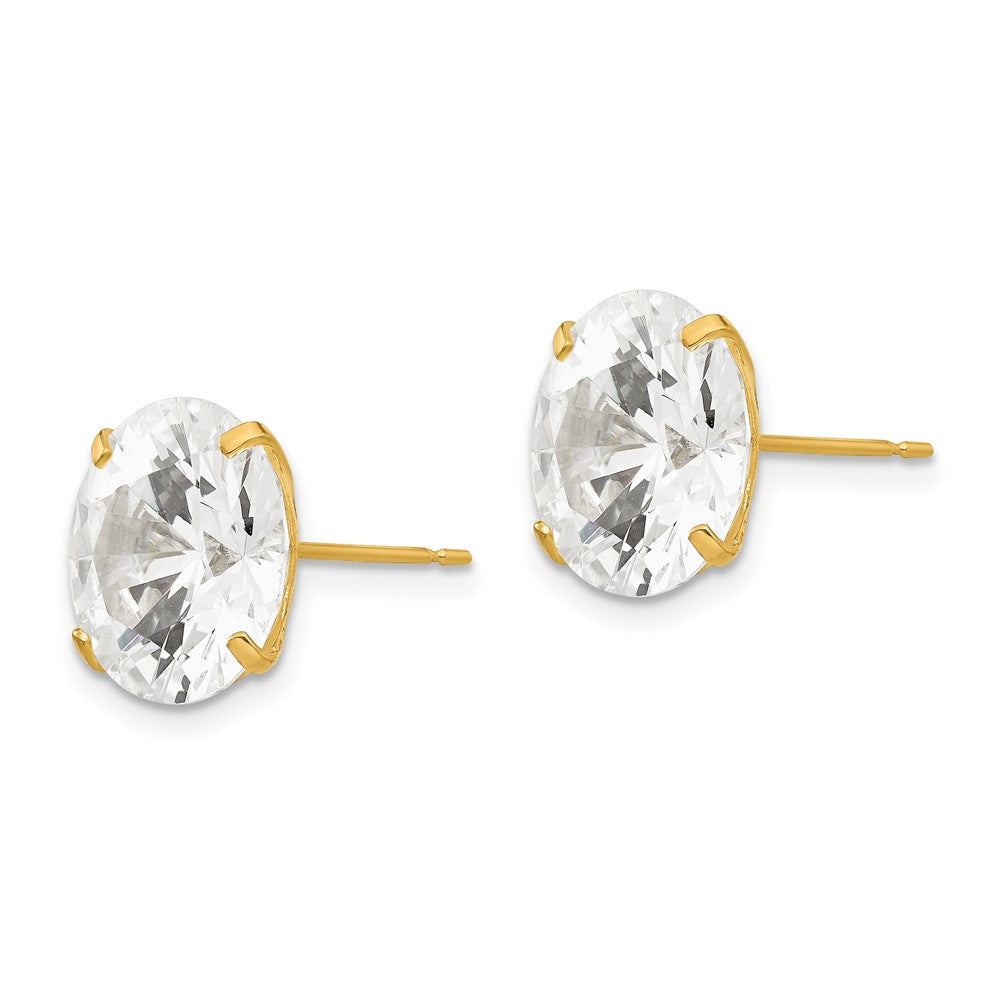 14K Gelbgold 11mm Rund Zirkonia Ohrstecker