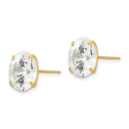 14K Gelbgold 11mm Rund Zirkonia Ohrstecker