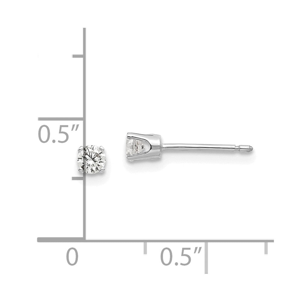 14K Weißgold 3mm Zirkonia Ohrstecker