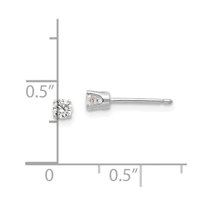 14K Weißgold 3mm Zirkonia Ohrstecker