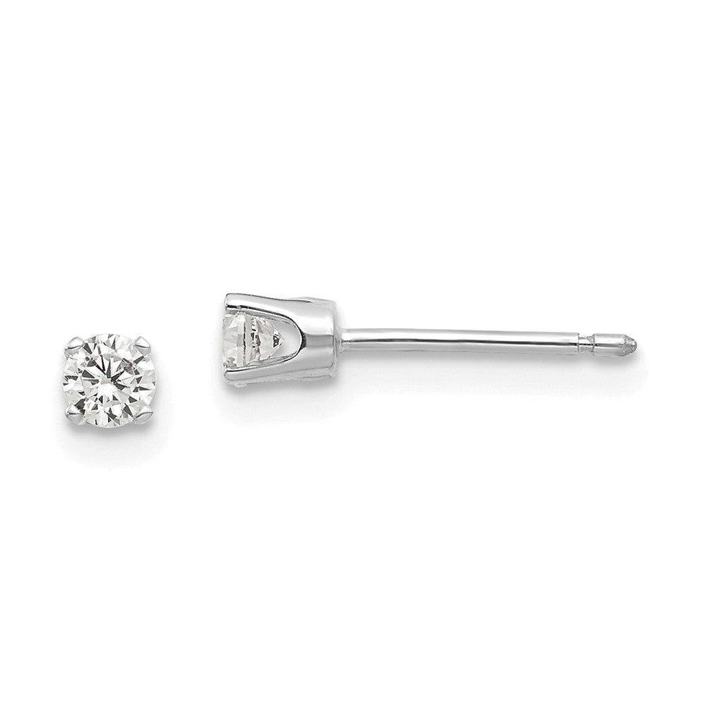 14K Weißgold 3mm Zirkonia Ohrstecker