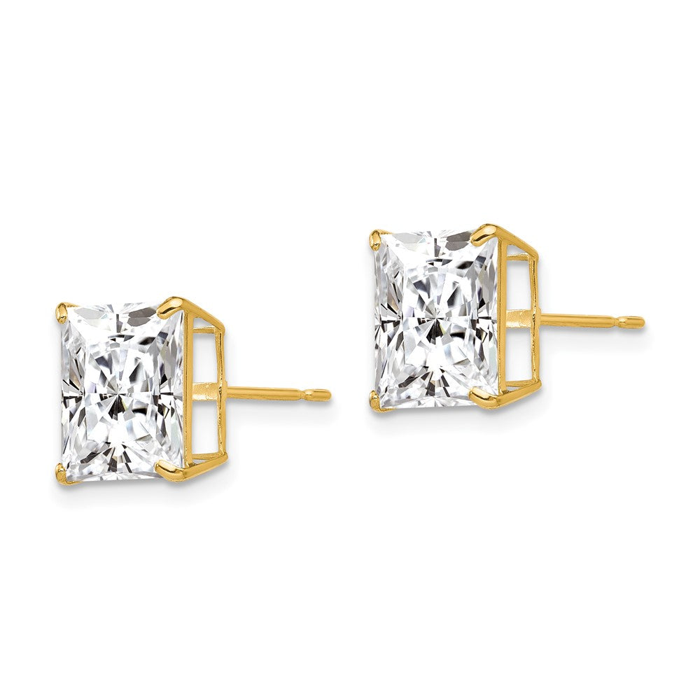 14K Gelbgold 9mm Quadratisch Zirkonia Ohrstecker