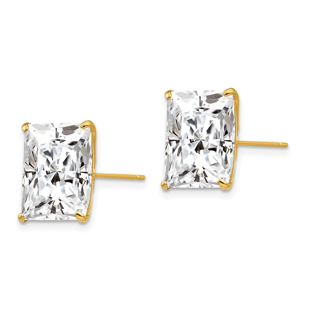 14K Gelbgold 12mm Quadratisch Zirkonia Ohrstecker