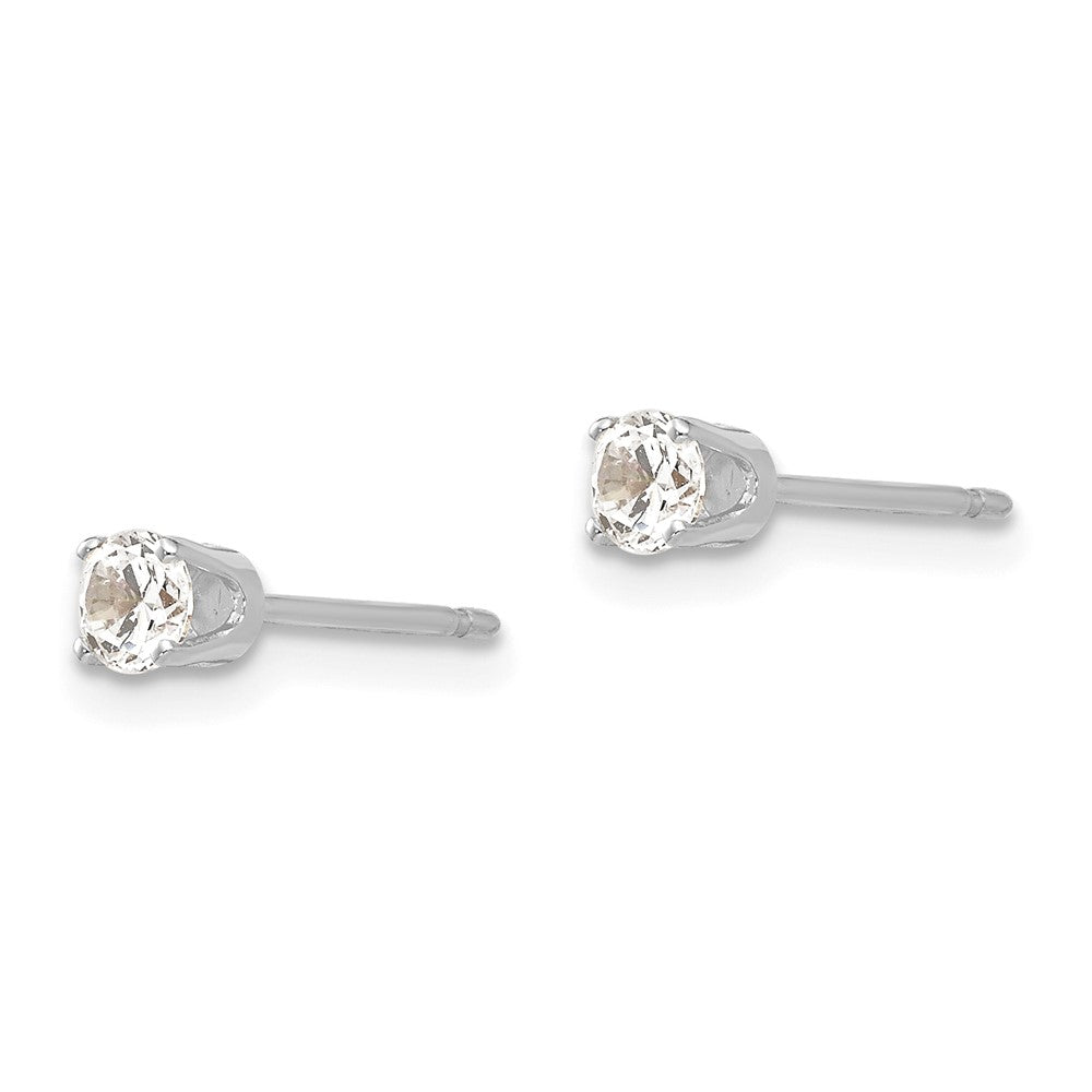14K Weißgold 3.25mm Zirkonia Ohrstecker