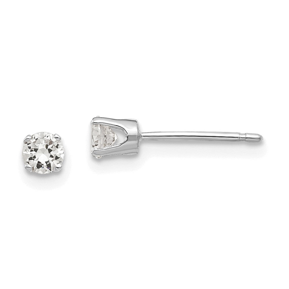 14K Weißgold 3.25mm Zirkonia Ohrstecker
