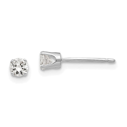 14K Weißgold 3.25mm Zirkonia Ohrstecker