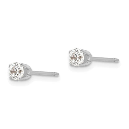 14K Weißgold 3.5mm Zirkonia Ohrstecker