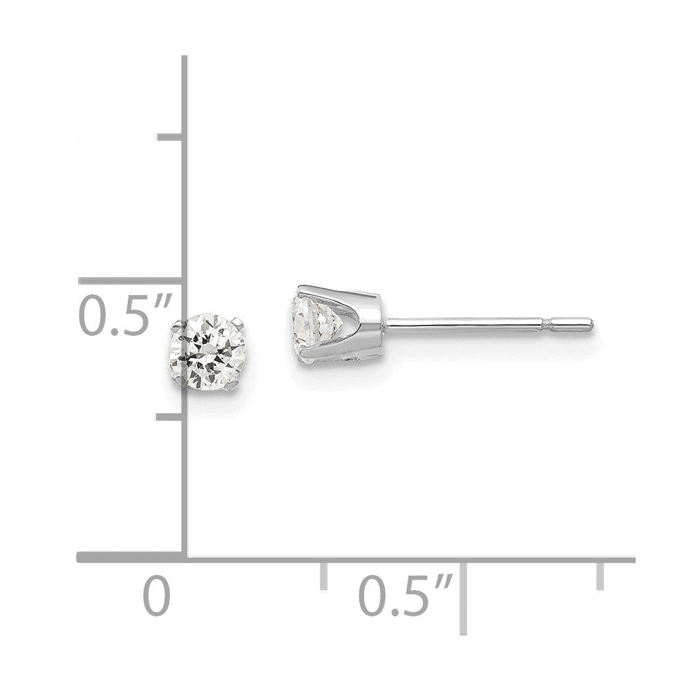 14K Weißgold 3.5mm Zirkonia Ohrstecker