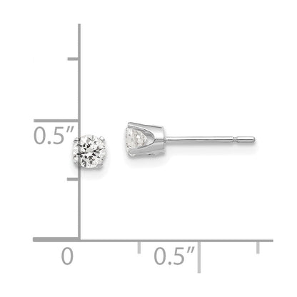 14K Weißgold 3.5mm Zirkonia Ohrstecker