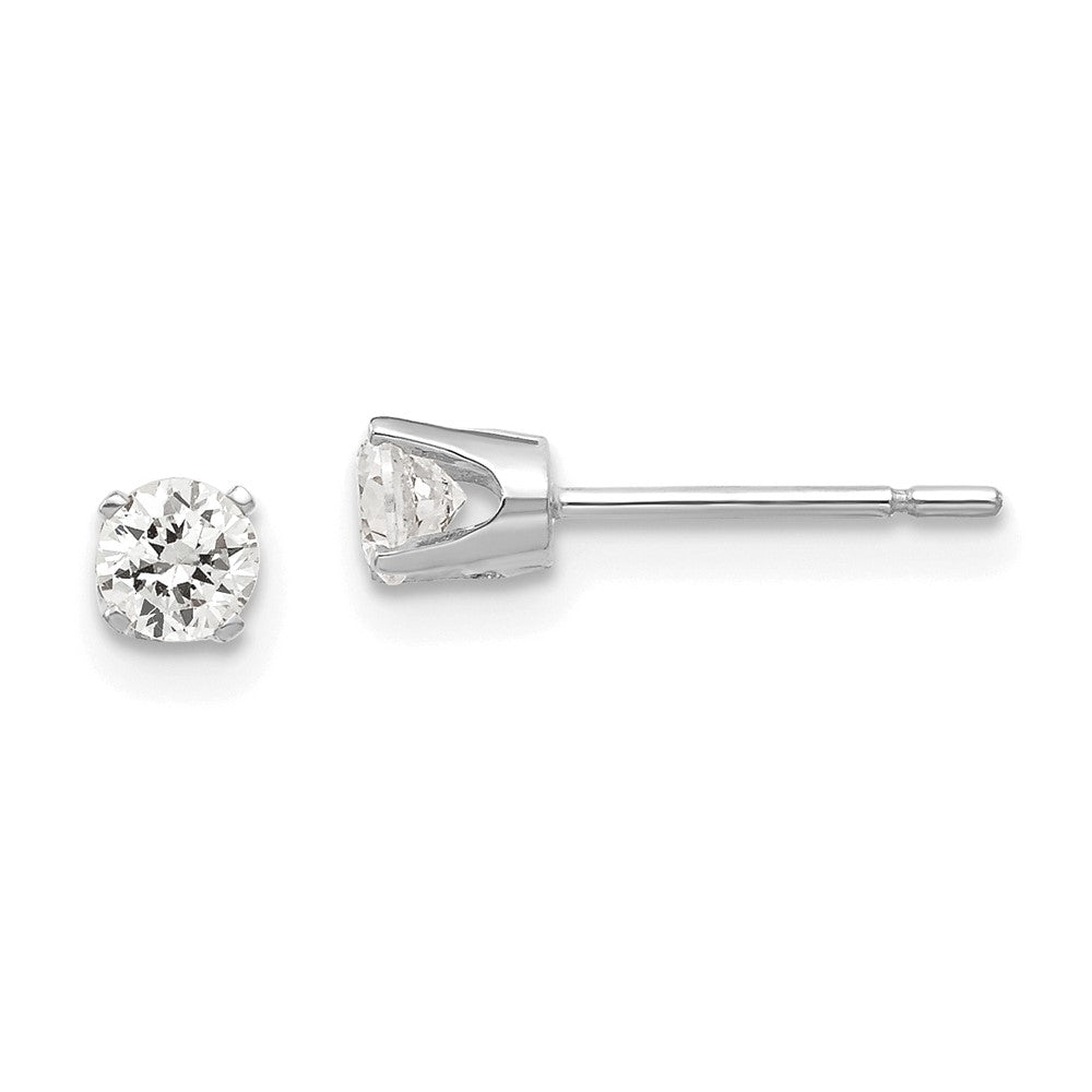 14K Weißgold 3.5mm Zirkonia Ohrstecker