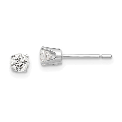 14K Weißgold 3.5mm Zirkonia Ohrstecker