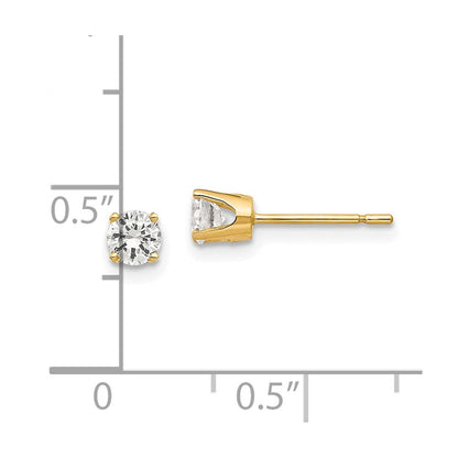 14K Gelbgold 3.75mm Zirkonia Ohrstecker