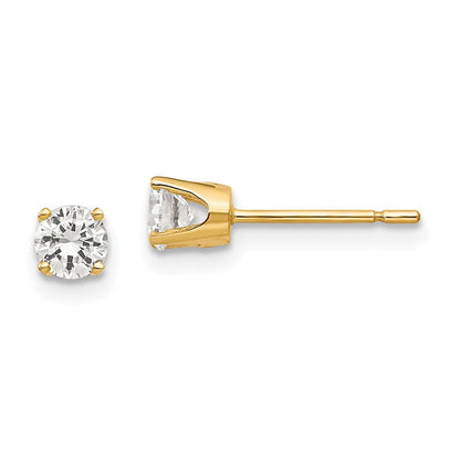 14K Gelbgold 3.75mm Zirkonia Ohrstecker