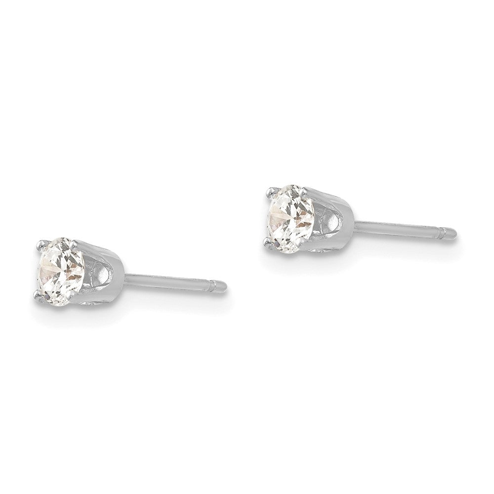 14K Weißgold 3.75mm Zirkonia Ohrstecker
