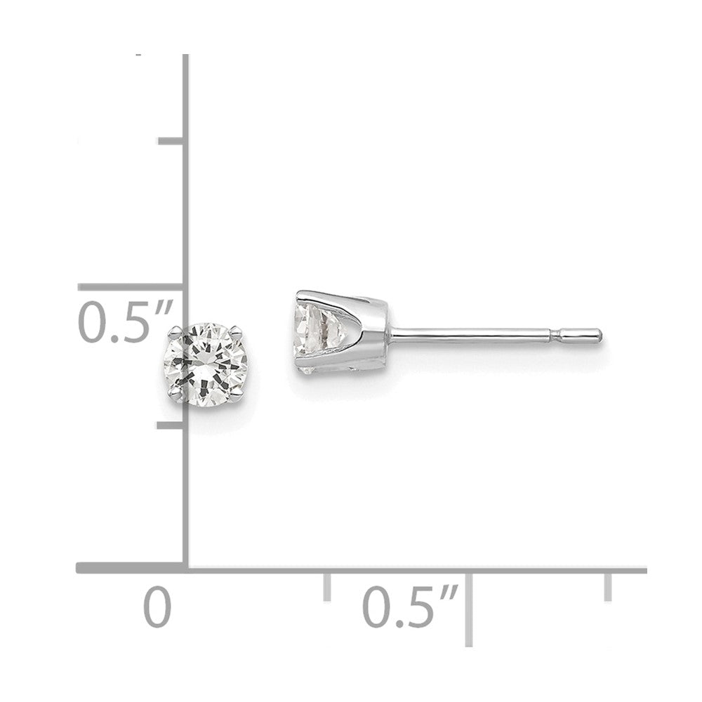 14K Weißgold 3.75mm Zirkonia Ohrstecker