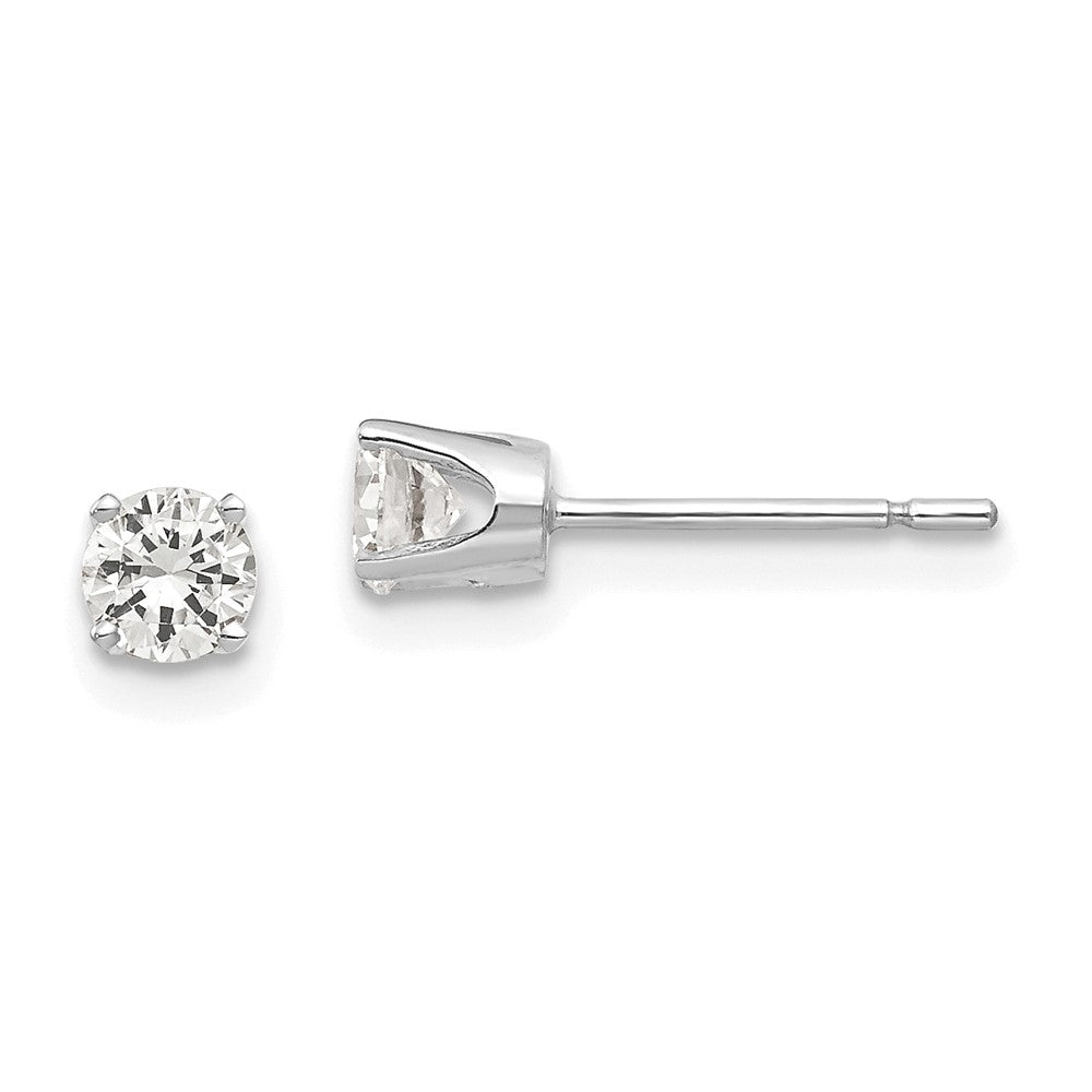 14K Weißgold 3.75mm Zirkonia Ohrstecker