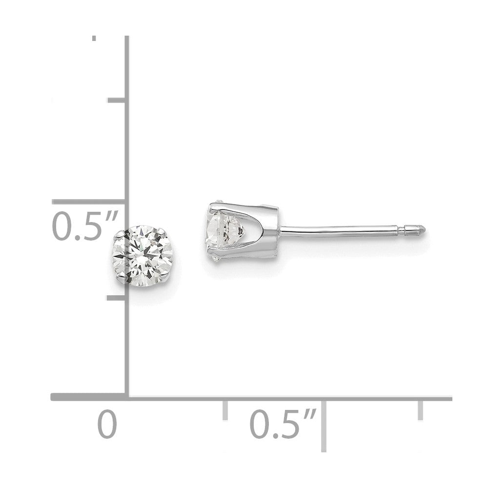 14K Weißgold 4mm Zirkonia Ohrstecker
