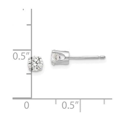 14K Weißgold 4mm Zirkonia Ohrstecker