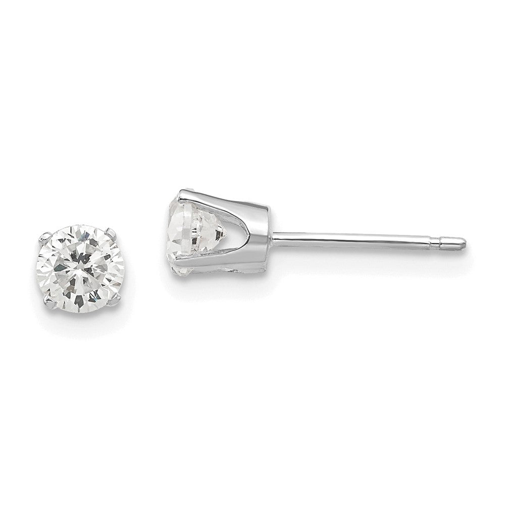 14K Weißgold 4.25mm Zirkonia Ohrstecker