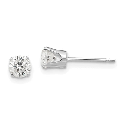 14K Weißgold 4.25mm Zirkonia Ohrstecker