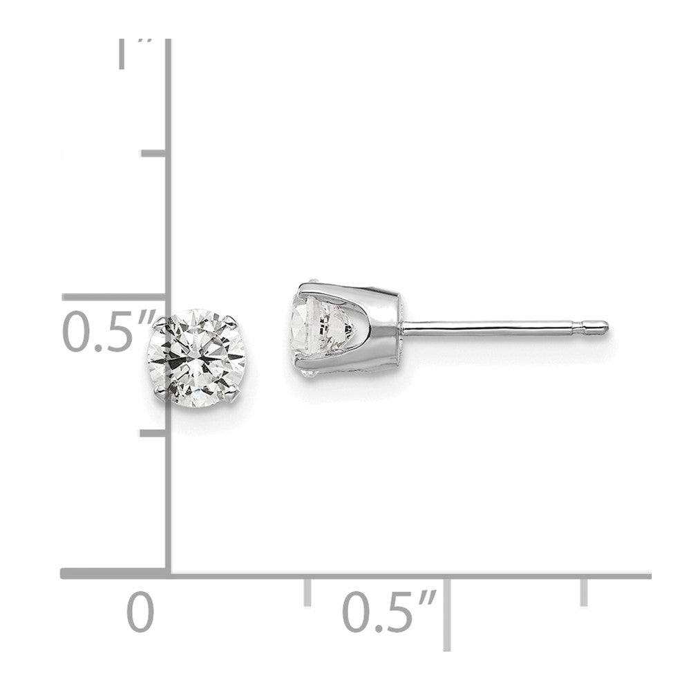14K Weißgold 4.5mm Zirkonia Ohrstecker