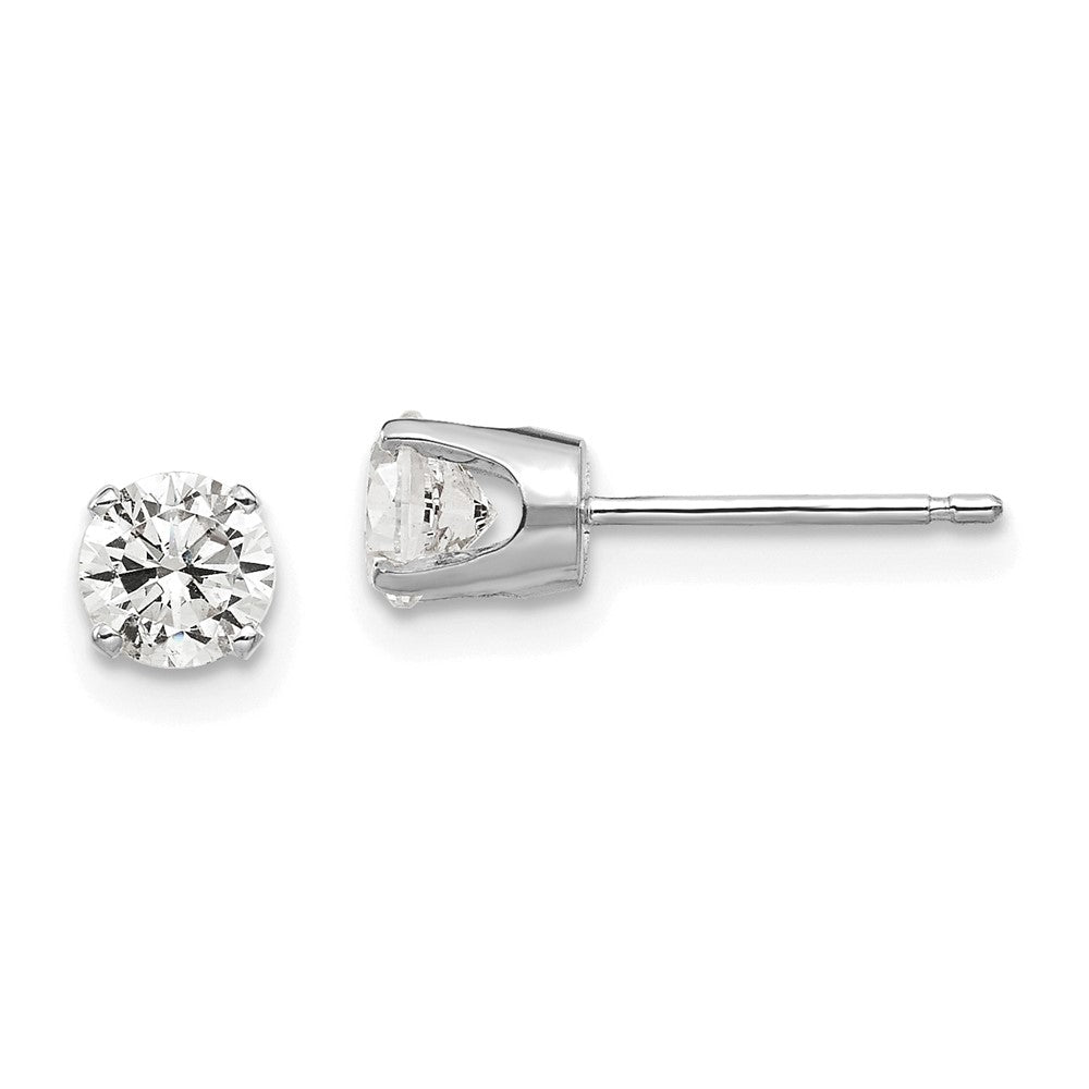 14K Weißgold 4.5mm Zirkonia Ohrstecker