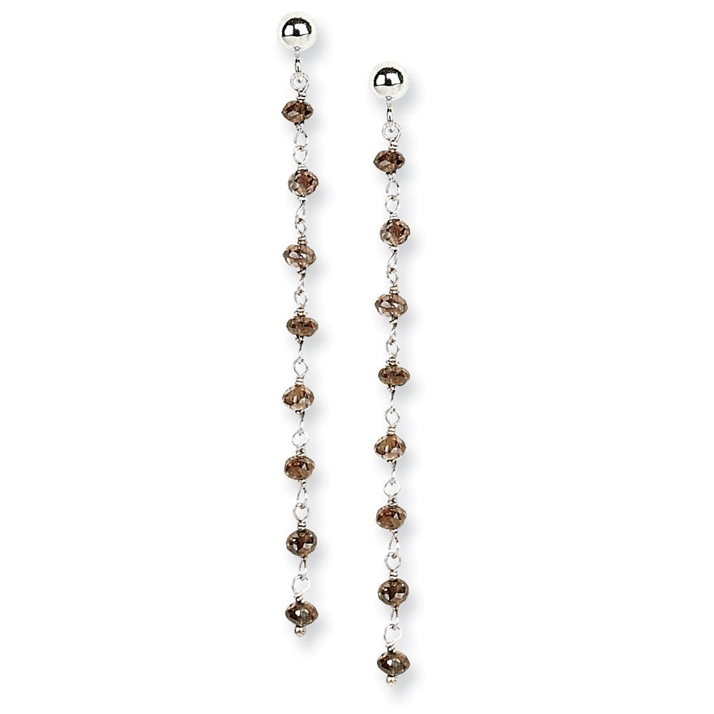 14K Weißgold Ohrringe mit kaffeebraunen Diamant-Briolettes