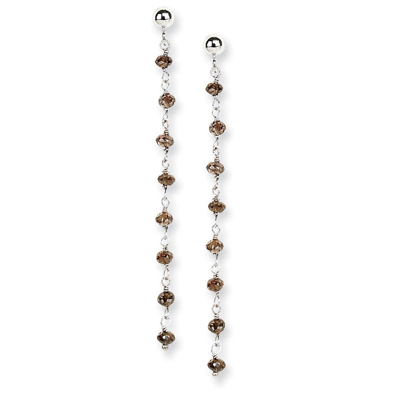 14K Weißgold Ohrringe mit kaffeebraunen Diamant-Briolettes