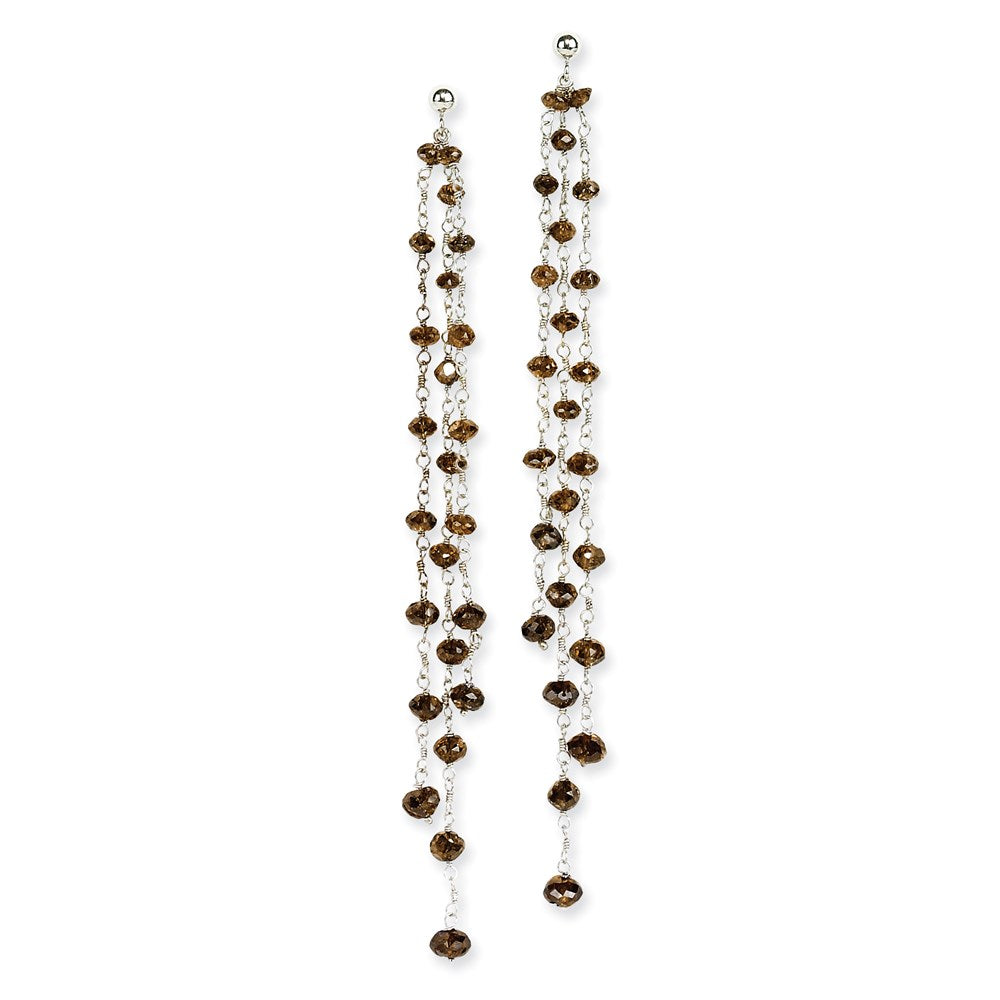 14K Weißgold Ohrhänger mit kaffeebraunen Diamanten