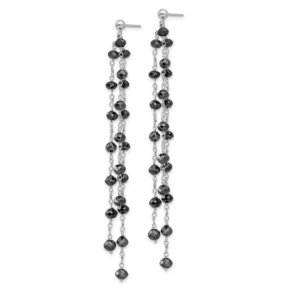 14K Weißgold Ohrringe mit schwarzen Diamant-Briolettes