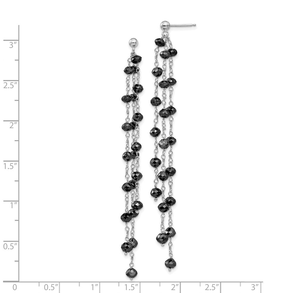 14K Weißgold Ohrringe mit schwarzen Diamant-Briolettes